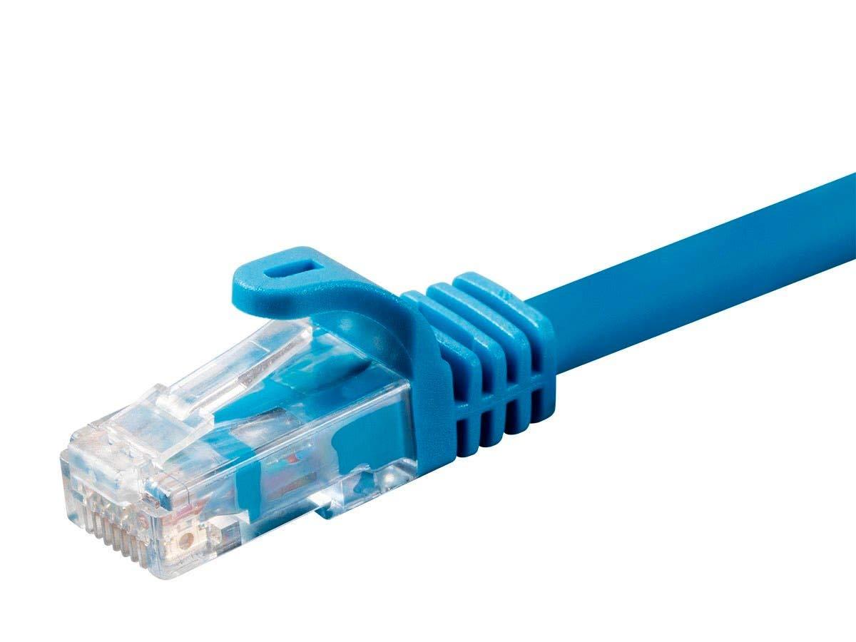 imageMonoprice Cat6 30ft Blue CMP Patch Cable UTP Solid 23AWG 550MHz Pure Bare Copper Snagless RJ45 Entegrade Series Ethernet Cable35 Feet