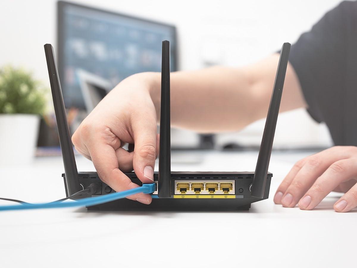 imageMonoprice Cat6 30ft Blue CMP Patch Cable UTP Solid 23AWG 550MHz Pure Bare Copper Snagless RJ45 Entegrade Series Ethernet Cable50 Feet