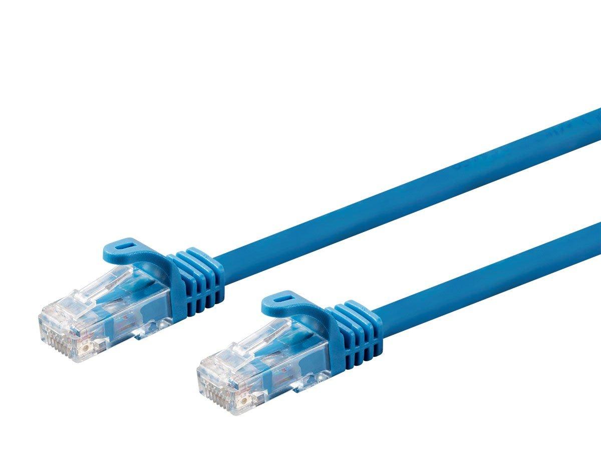 imageMonoprice Cat6 30ft Blue CMP Patch Cable UTP Solid 23AWG 550MHz Pure Bare Copper Snagless RJ45 Entegrade Series Ethernet Cable50 Feet