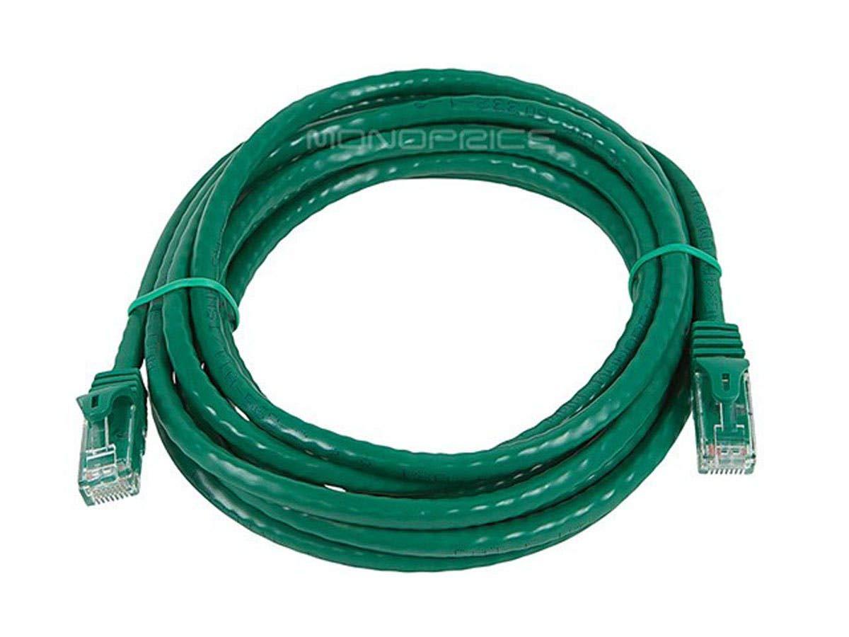 imageMonoprice Cat6 50ft Black Patch Cable UTP 24AWG 550MHz Pure Bare Copper Snagless RJ45 Flexboot Series Ethernet Cable Pack of 1Green