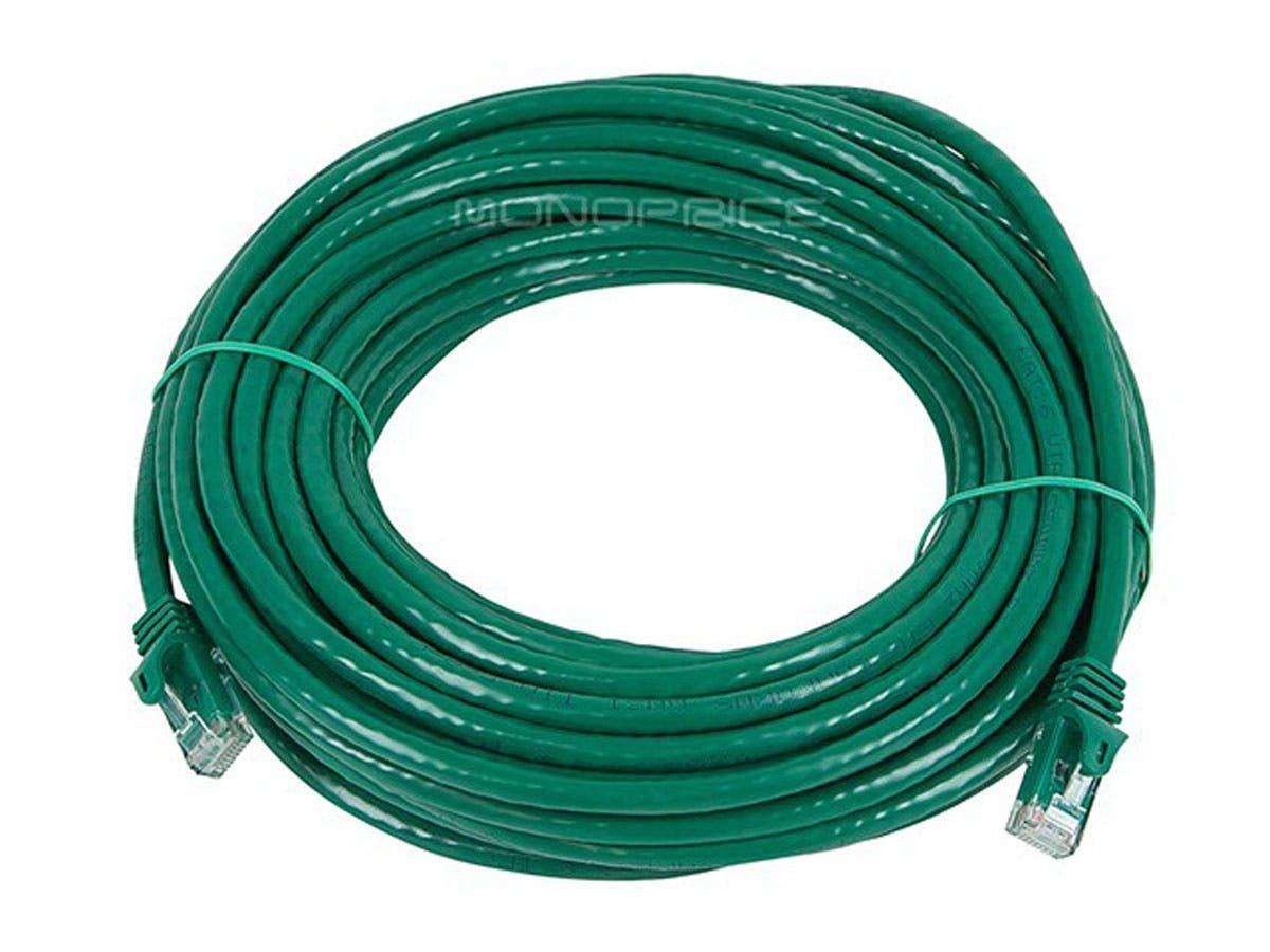 imageMonoprice Cat6 50ft Black Patch Cable UTP 24AWG 550MHz Pure Bare Copper Snagless RJ45 Flexboot Series Ethernet Cable Pack of 1Green