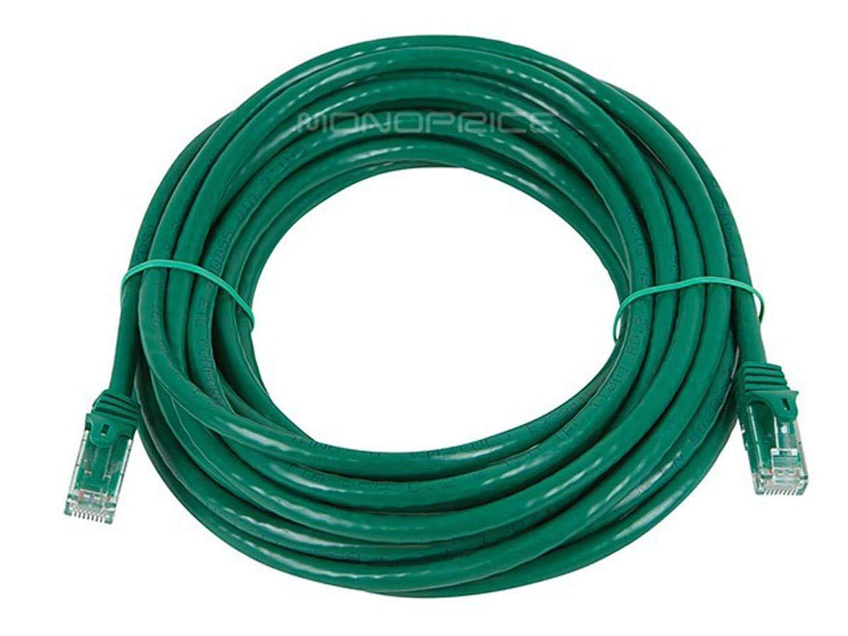 imageMonoprice Cat6 50ft Black Patch Cable UTP 24AWG 550MHz Pure Bare Copper Snagless RJ45 Flexboot Series Ethernet Cable Pack of 1Green