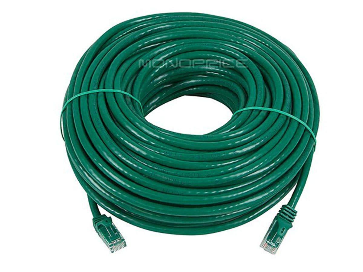imageMonoprice Cat6 50ft Black Patch Cable UTP 24AWG 550MHz Pure Bare Copper Snagless RJ45 Flexboot Series Ethernet Cable Pack of 1Green