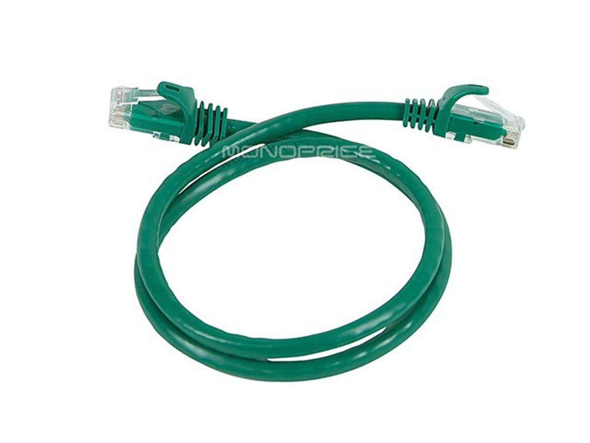 imageMonoprice Cat6 50ft Black Patch Cable UTP 24AWG 550MHz Pure Bare Copper Snagless RJ45 Flexboot Series Ethernet Cable Pack of 1Green