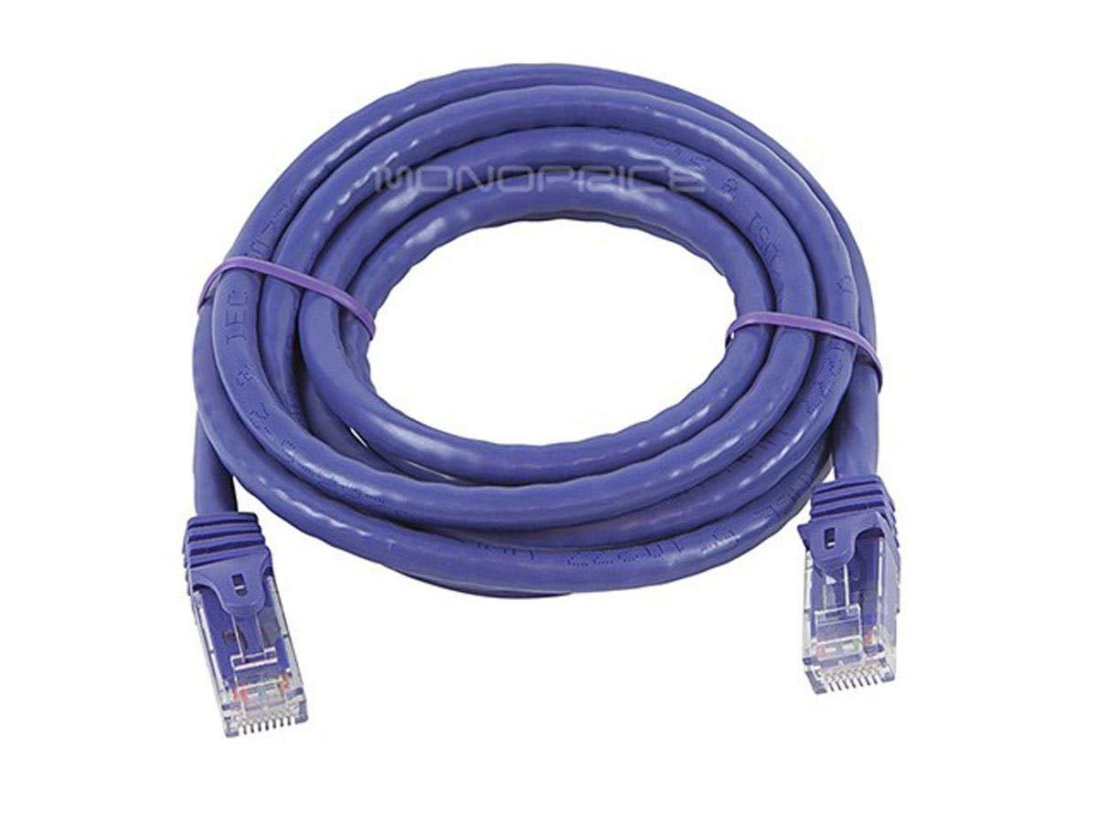 imageMonoprice Cat6 50ft Black Patch Cable UTP 24AWG 550MHz Pure Bare Copper Snagless RJ45 Flexboot Series Ethernet Cable Pack of 1Purple