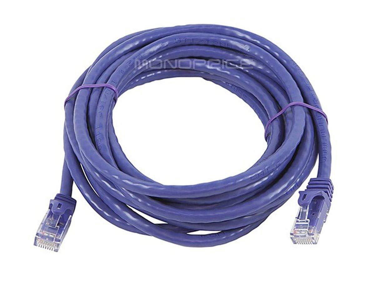 imageMonoprice Cat6 50ft Black Patch Cable UTP 24AWG 550MHz Pure Bare Copper Snagless RJ45 Flexboot Series Ethernet Cable Pack of 1Purple