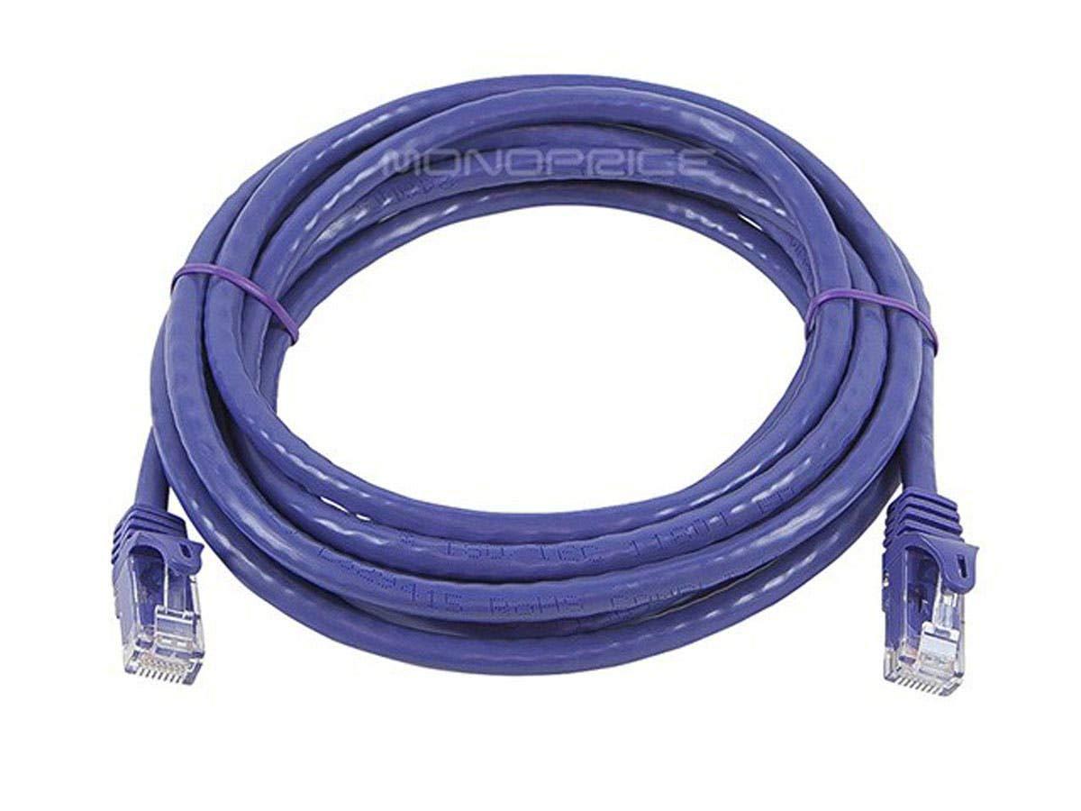 imageMonoprice Cat6 50ft Black Patch Cable UTP 24AWG 550MHz Pure Bare Copper Snagless RJ45 Flexboot Series Ethernet Cable Pack of 1Purple