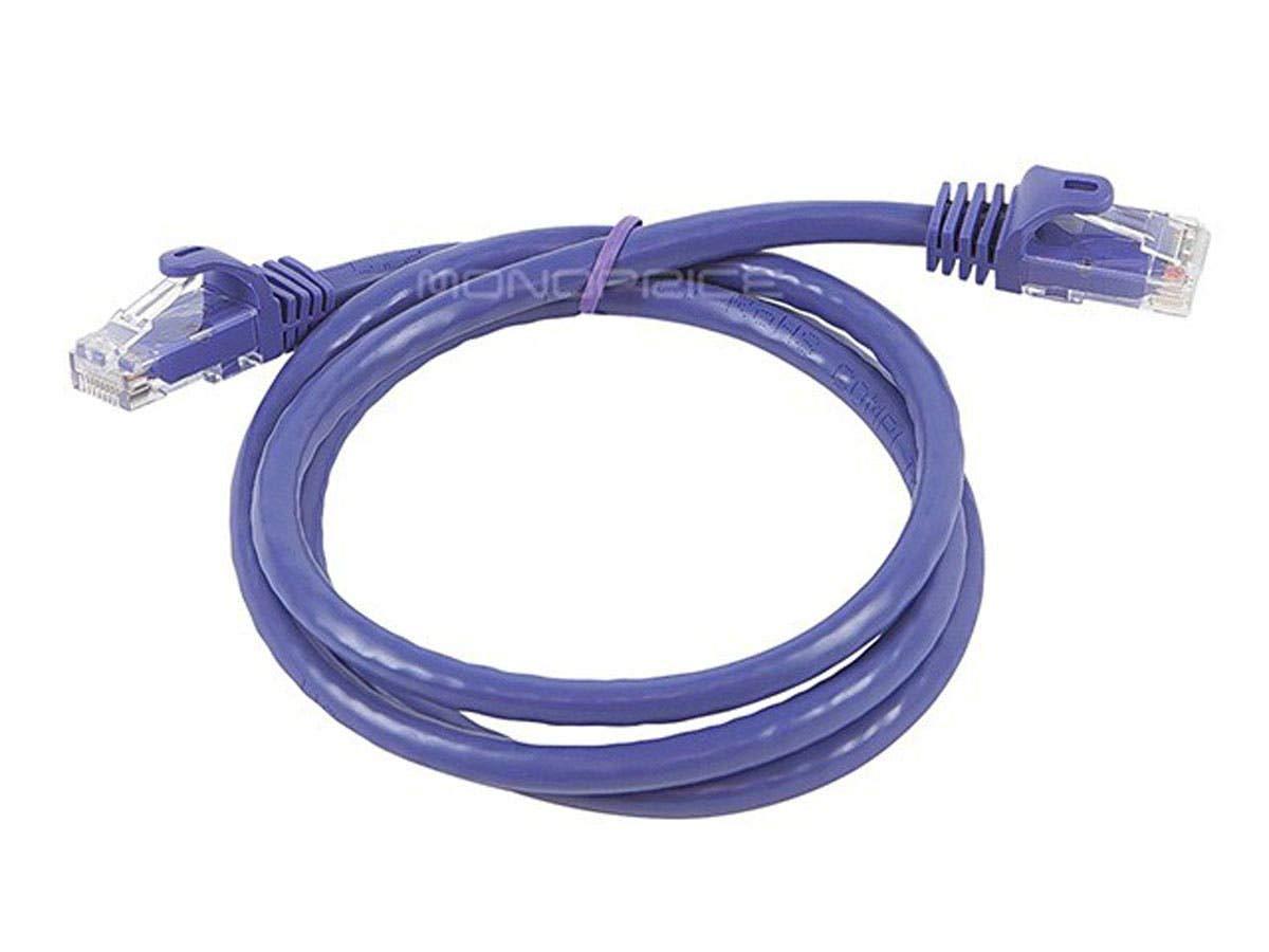 imageMonoprice Cat6 50ft Black Patch Cable UTP 24AWG 550MHz Pure Bare Copper Snagless RJ45 Flexboot Series Ethernet Cable Pack of 1Purple