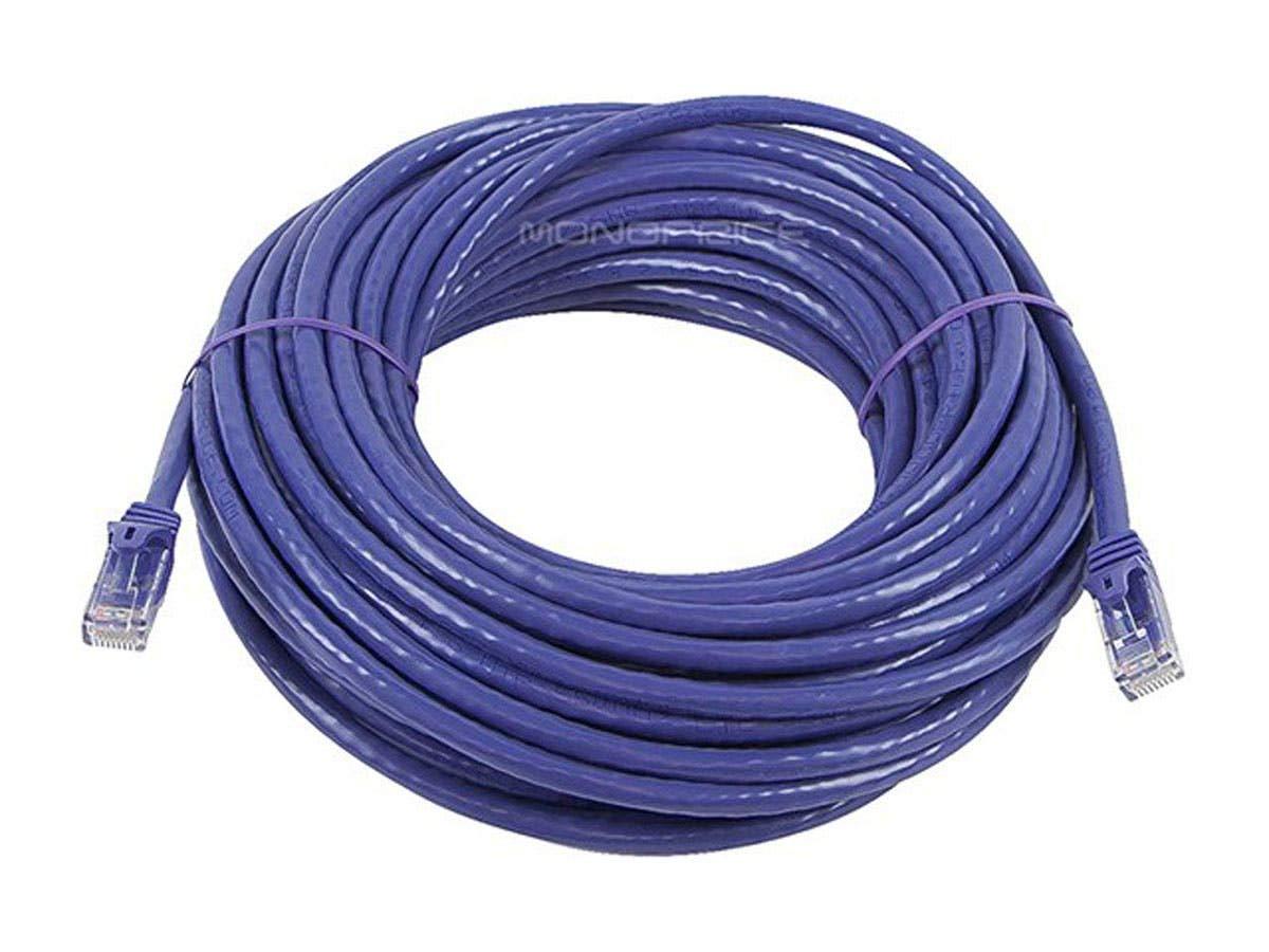 imageMonoprice Cat6 50ft Black Patch Cable UTP 24AWG 550MHz Pure Bare Copper Snagless RJ45 Flexboot Series Ethernet Cable Pack of 1Purple