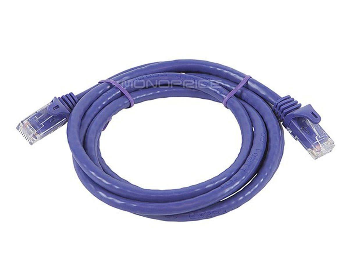 imageMonoprice Cat6 50ft Black Patch Cable UTP 24AWG 550MHz Pure Bare Copper Snagless RJ45 Flexboot Series Ethernet Cable Pack of 1Purple