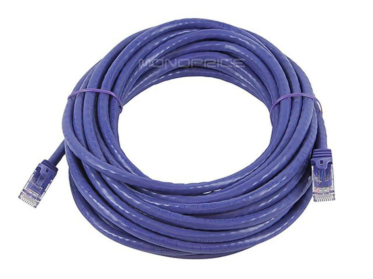 imageMonoprice Cat6 50ft Black Patch Cable UTP 24AWG 550MHz Pure Bare Copper Snagless RJ45 Flexboot Series Ethernet Cable Pack of 1Purple
