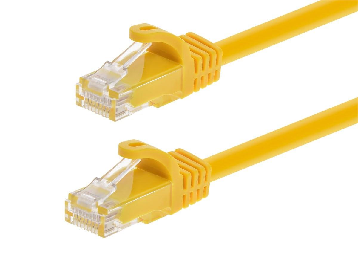 imageMonoprice Cat6 50ft Black Patch Cable UTP 24AWG 550MHz Pure Bare Copper Snagless RJ45 Flexboot Series Ethernet Cable Pack of 1Yellow
