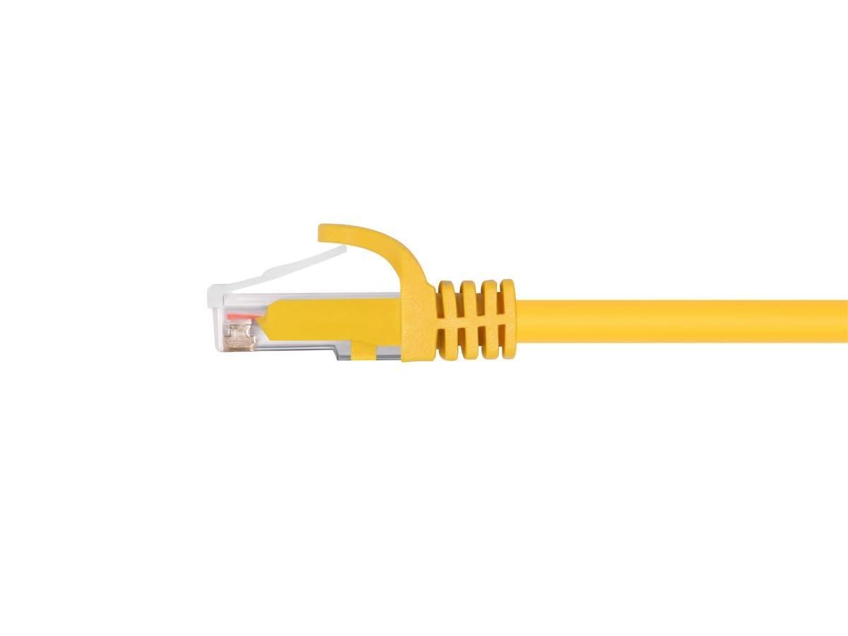 imageMonoprice Cat6 50ft Black Patch Cable UTP 24AWG 550MHz Pure Bare Copper Snagless RJ45 Flexboot Series Ethernet Cable Pack of 1Yellow