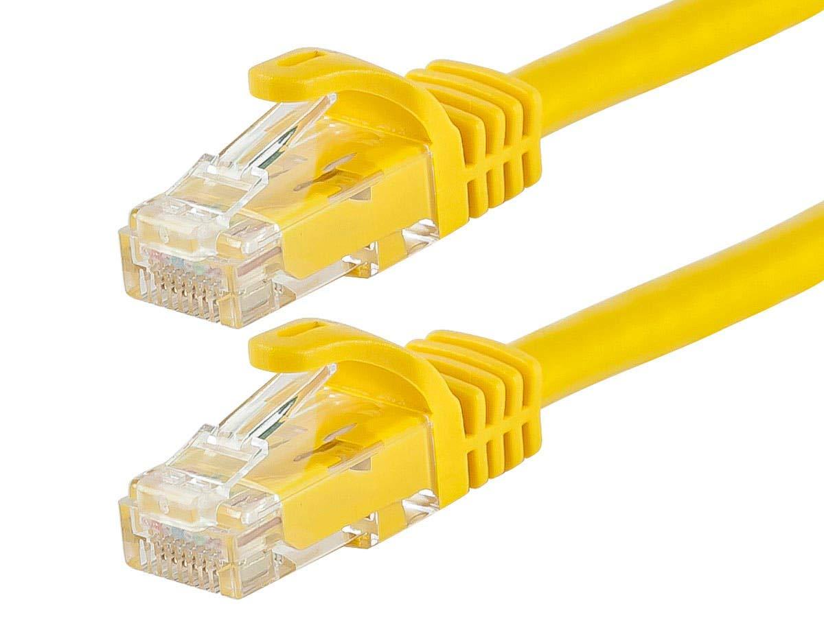 imageMonoprice Cat6 50ft Black Patch Cable UTP 24AWG 550MHz Pure Bare Copper Snagless RJ45 Flexboot Series Ethernet Cable Pack of 1Yellow