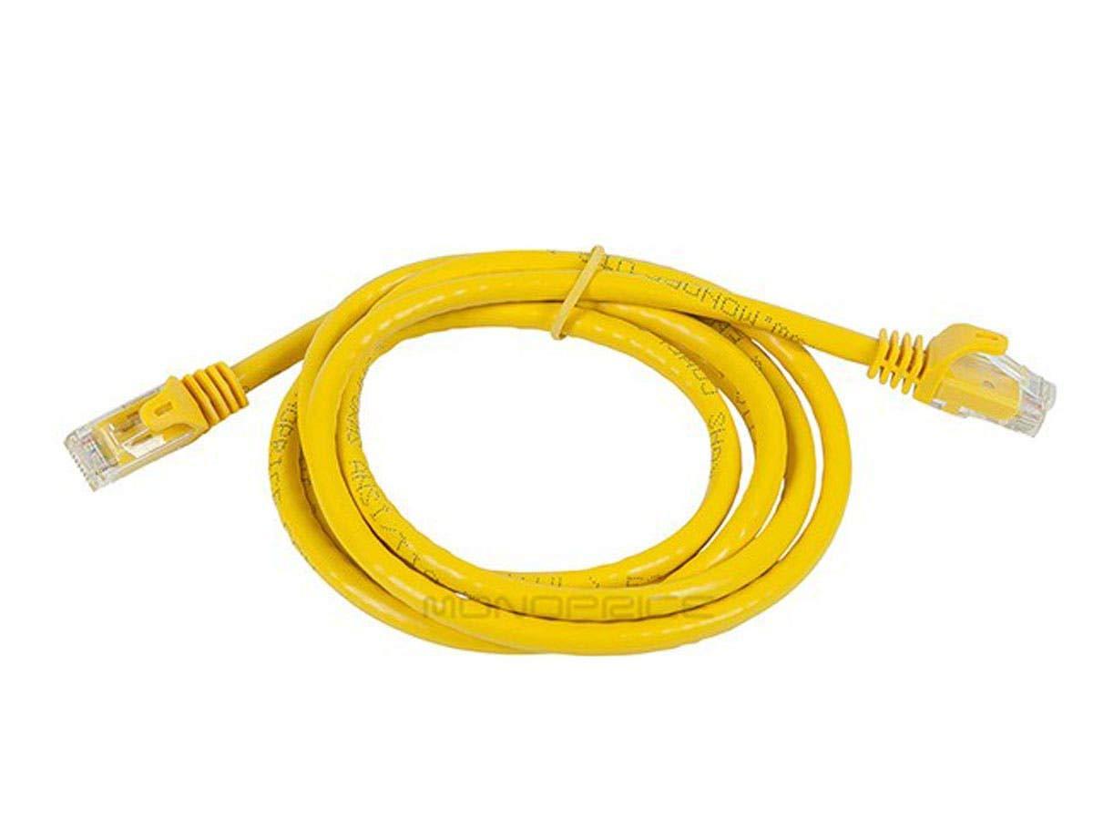imageMonoprice Cat6 50ft Black Patch Cable UTP 24AWG 550MHz Pure Bare Copper Snagless RJ45 Flexboot Series Ethernet Cable Pack of 1Yellow