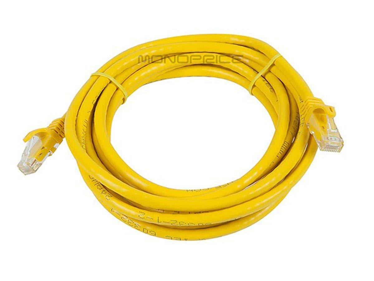 imageMonoprice Cat6 50ft Black Patch Cable UTP 24AWG 550MHz Pure Bare Copper Snagless RJ45 Flexboot Series Ethernet Cable Pack of 1Yellow
