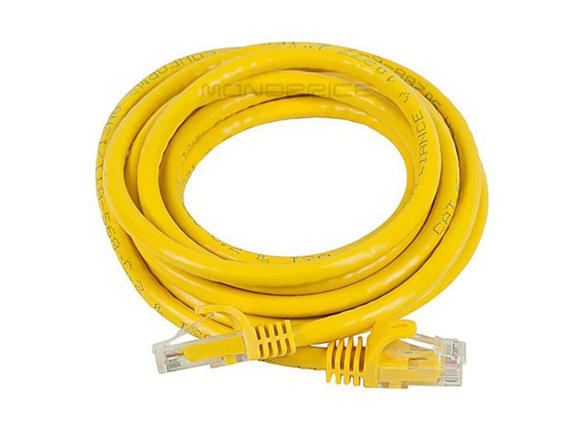 imageMonoprice Cat6 50ft Black Patch Cable UTP 24AWG 550MHz Pure Bare Copper Snagless RJ45 Flexboot Series Ethernet Cable Pack of 1Yellow