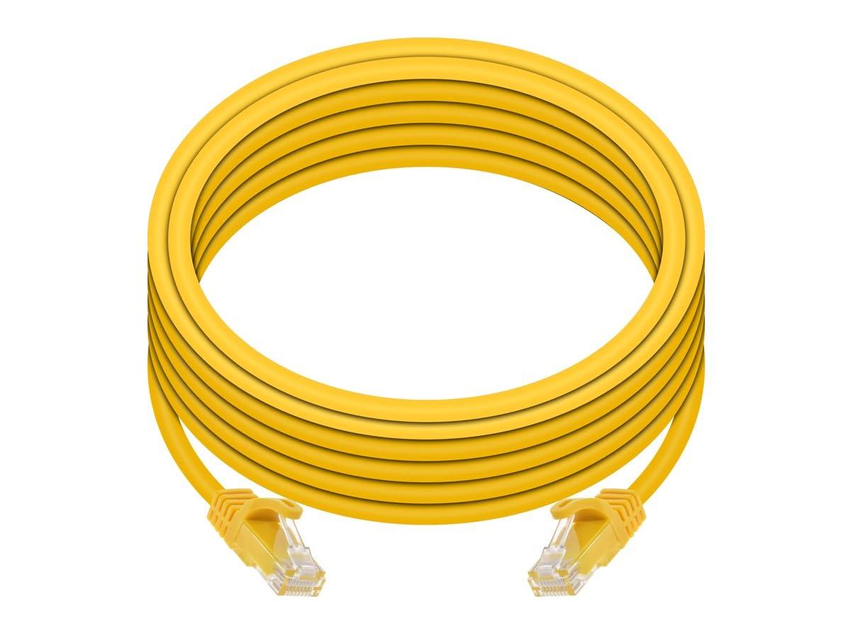 imageMonoprice Cat6 50ft Black Patch Cable UTP 24AWG 550MHz Pure Bare Copper Snagless RJ45 Flexboot Series Ethernet Cable Pack of 1Yellow