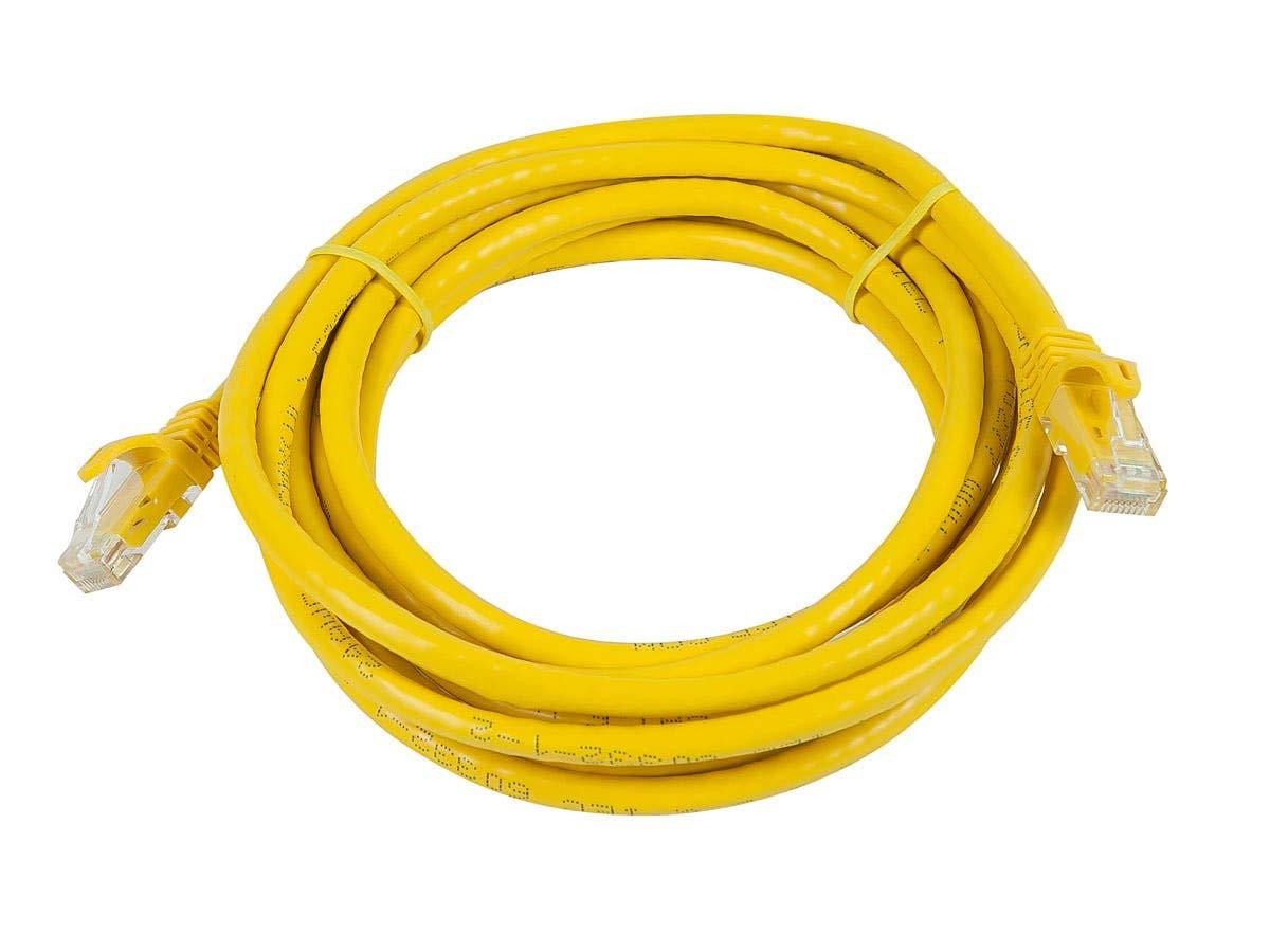 imageMonoprice Cat6 50ft Black Patch Cable UTP 24AWG 550MHz Pure Bare Copper Snagless RJ45 Flexboot Series Ethernet Cable Pack of 1Yellow
