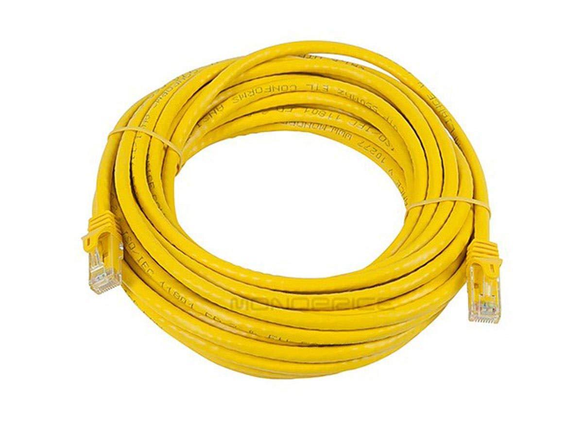 imageMonoprice Cat6 50ft Black Patch Cable UTP 24AWG 550MHz Pure Bare Copper Snagless RJ45 Flexboot Series Ethernet Cable Pack of 1Yellow