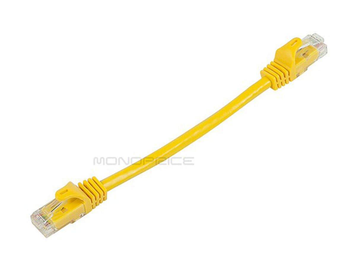 imageMonoprice Cat6 50ft Black Patch Cable UTP 24AWG 550MHz Pure Bare Copper Snagless RJ45 Flexboot Series Ethernet Cable Pack of 1Yellow