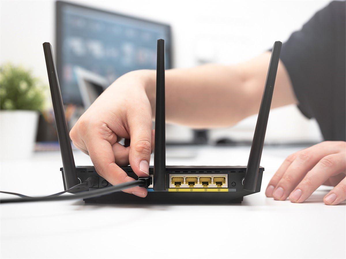 imageMonoprice Cat6 50ft Black Patch Cable UTP 24AWG 550MHz Pure Bare Copper Snagless RJ45 Flexboot Series Ethernet Cable Pack of 1black