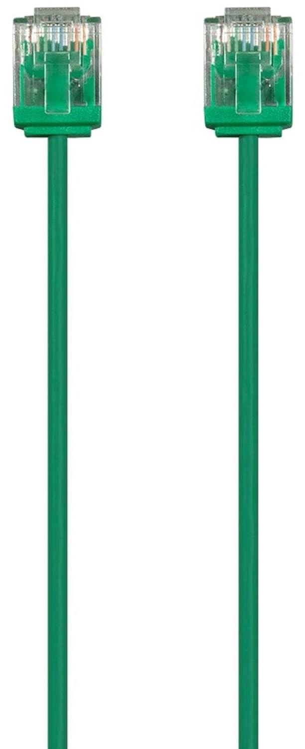 imageMonoprice Cat6 Ethernet Patch Cable Snagless 550MHz UTP 32AWG 1 Feet White Micro SlimRun SeriesGreen