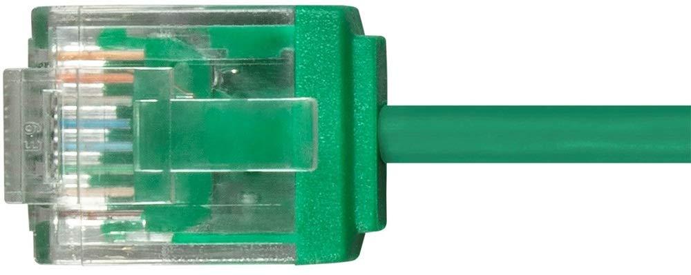 imageMonoprice Cat6 Ethernet Patch Cable Snagless 550MHz UTP 32AWG 1 Feet White Micro SlimRun SeriesGreen
