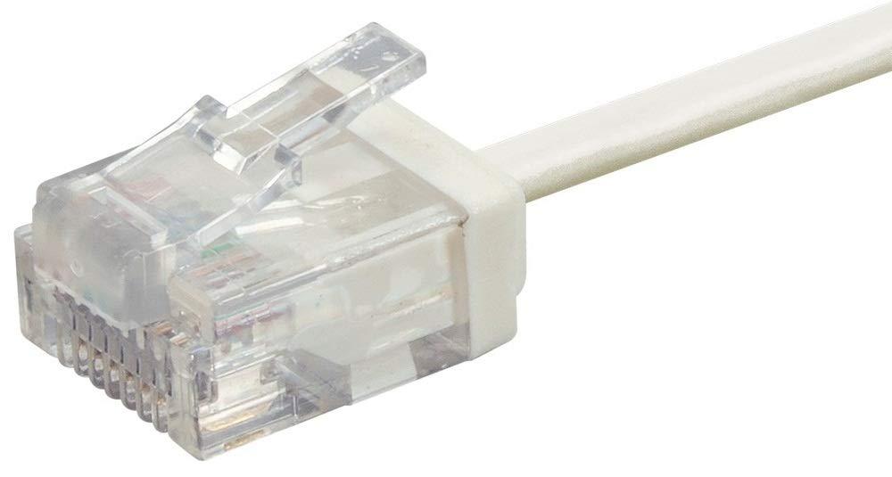 imageMonoprice Cat6 Ethernet Patch Cable Snagless 550MHz UTP 32AWG 1 Feet White Micro SlimRun SeriesWhite