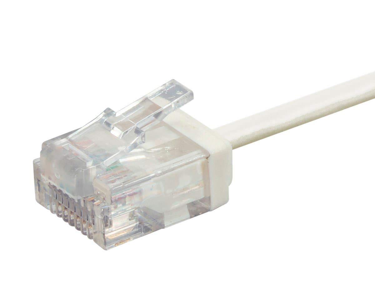 imageMonoprice Cat6 Ethernet Patch Cable Snagless 550MHz UTP 32AWG 1 Feet White Micro SlimRun SeriesWhite