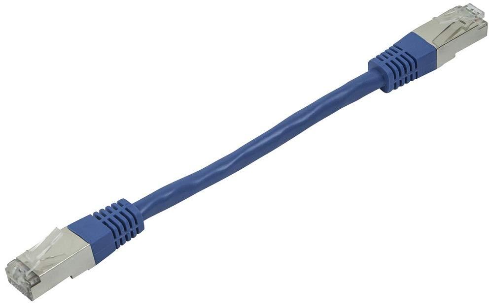 imageMonoprice Cat6A 6in Blue Patch Cable Double Shielded SFTP 26AWG 10G Pure Bare Copper Molded RJ45 Entegrade Series Ethernet Cable05 Feet Pack of 2