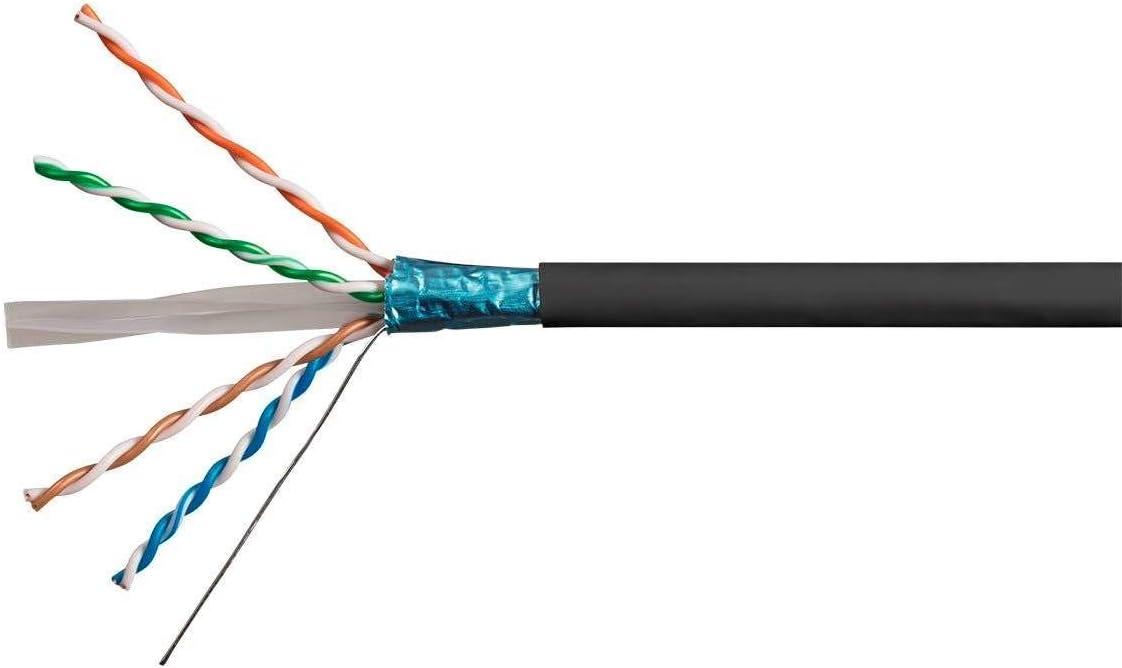 imageMonoprice Cat6A Ethernet Bulk Cable Network Internet Cord Solid 550Mhz FTP CMR Riser Rated Pure Bare Copper Wire 10G 23AWG No Logo 1000ft WhiteGray