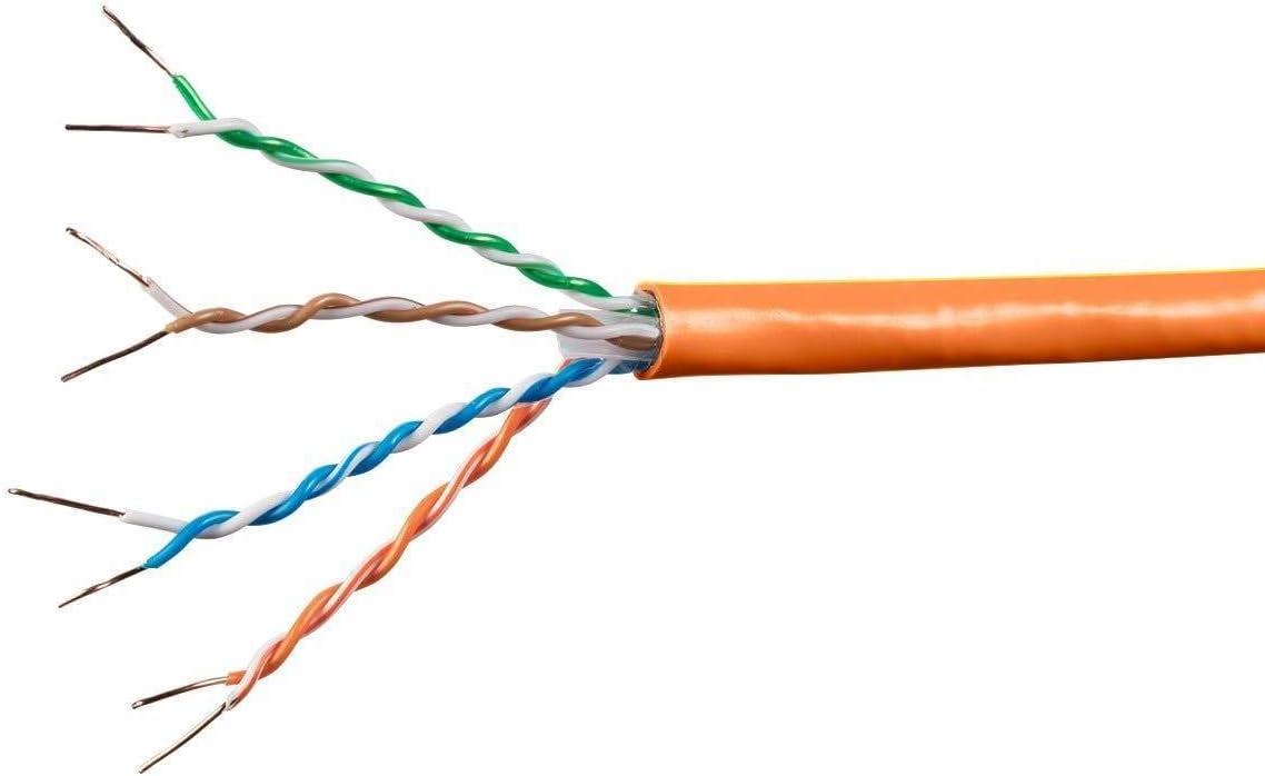 imageMonoprice Cat6A Ethernet Bulk Cable Network Internet Cord Solid 550Mhz FTP CMR Riser Rated Pure Bare Copper Wire 10G 23AWG No Logo 1000ft WhiteGray