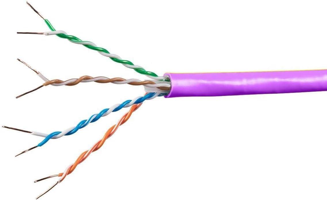 imageMonoprice Cat6A Ethernet Bulk Cable Network Internet Cord Solid 550Mhz FTP CMR Riser Rated Pure Bare Copper Wire 10G 23AWG No Logo 1000ft WhiteGray