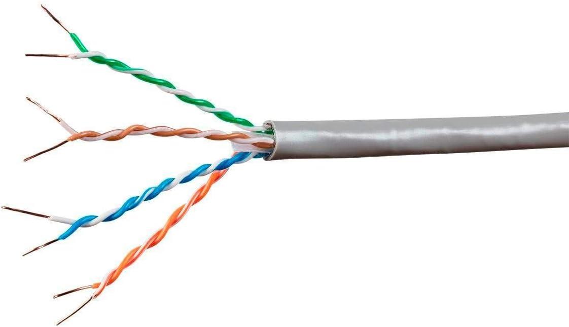 imageMonoprice Cat6A Ethernet Bulk Cable Solid 550Mhz 10G UTP CMR 23AWG Pure Bare Copper Wire No Logo 1000 Feet BlueWhite
