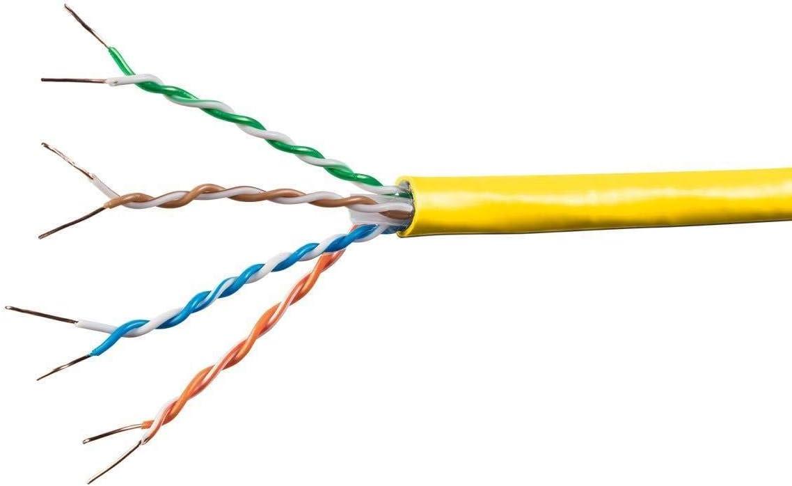 imageMonoprice Cat6A Ethernet Bulk Cable Solid 550Mhz 10G UTP CMR 23AWG Pure Bare Copper Wire No Logo 1000 Feet BlueWhite