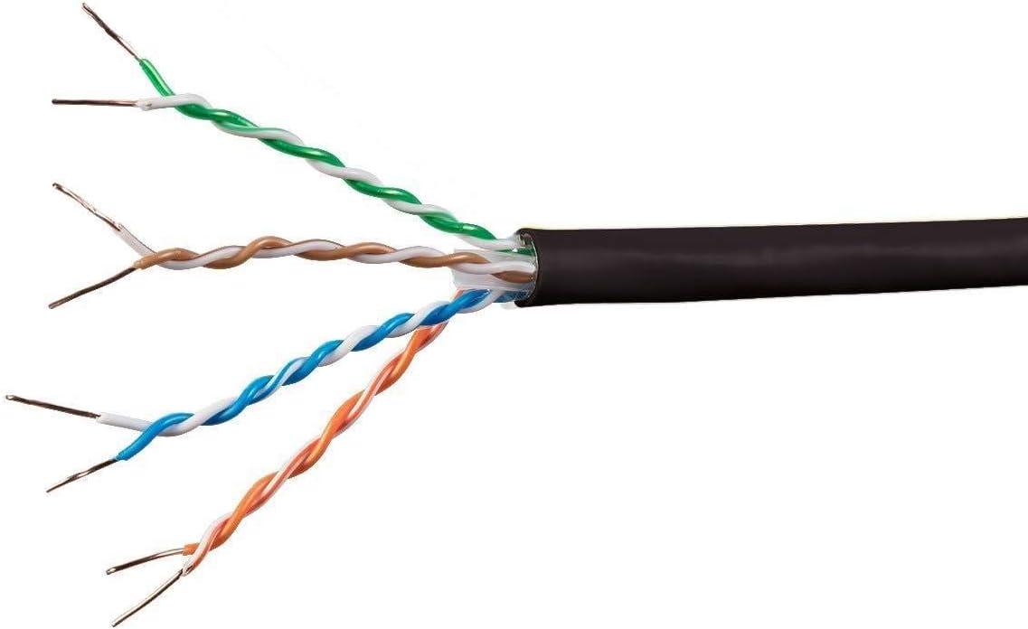 imageMonoprice Cat6A Ethernet Bulk Cable Solid 550Mhz 10G UTP CMR 23AWG Pure Bare Copper Wire No Logo 1000 Feet BlueWhite