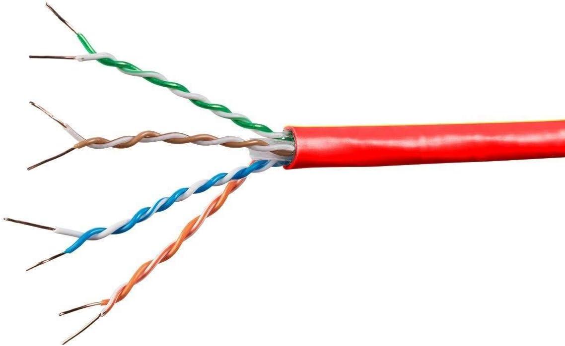 imageMonoprice Cat6A Ethernet Bulk Cable Solid 550Mhz 10G UTP CMR 23AWG Pure Bare Copper Wire No Logo 1000 Feet BlueWhite