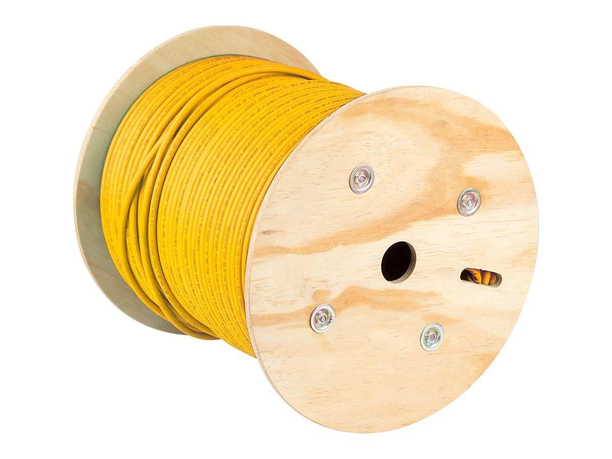 imageMonoprice Cat6A Ethernet Bulk Cable Solid 550Mhz FUTP CMR Riser Rated Pure Bare Copper Wire 10G 23AWG No Logo UL TAA 500 Feet BlackYellow