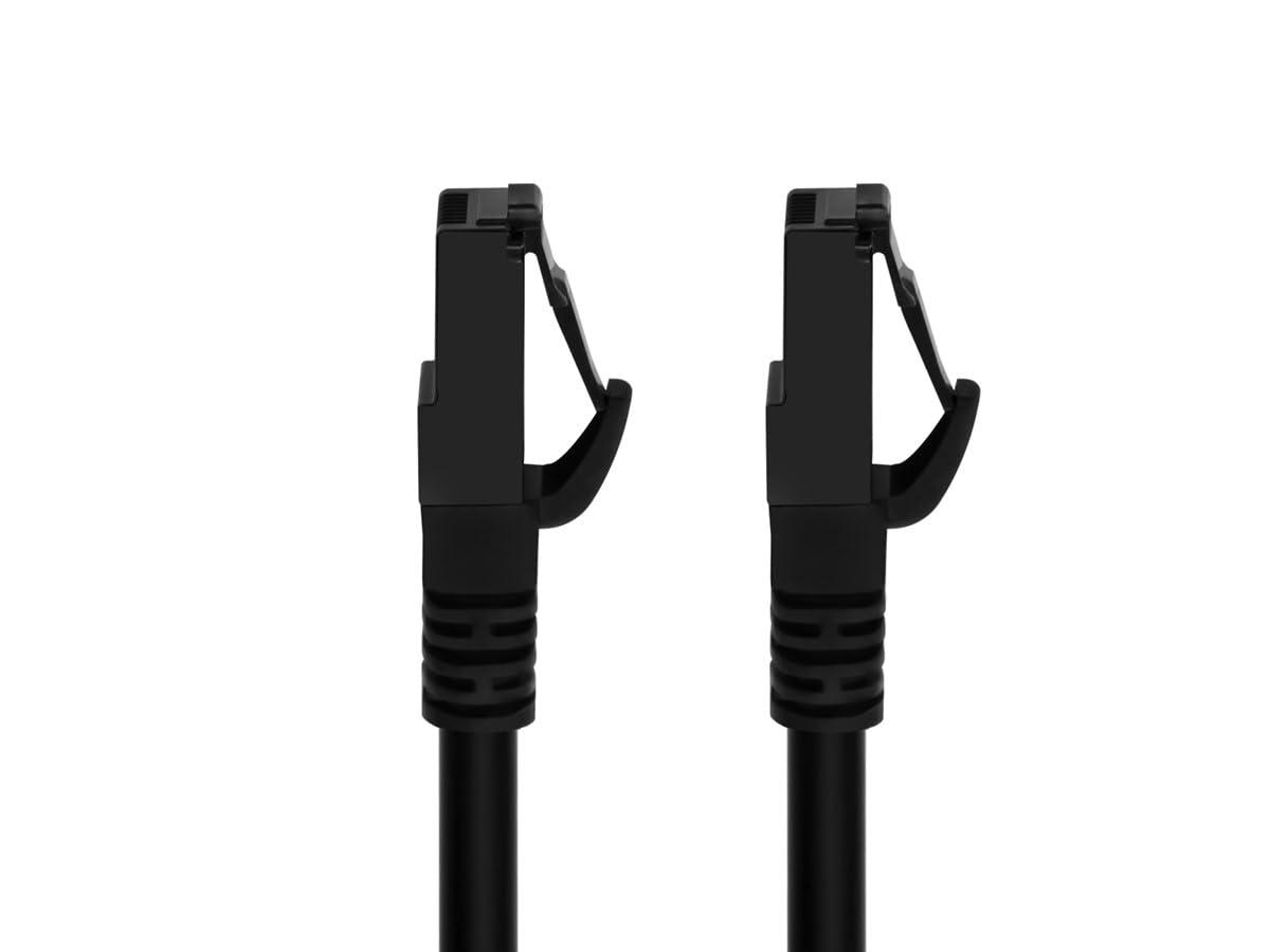 imageMonoprice Cat6A Flexible TPE Patch Cable 1 Feet Black UTP 24AWG 500MHz Pure Bare Copper Snagless RJ45 Ethernet Cable Flex Series25 Feet