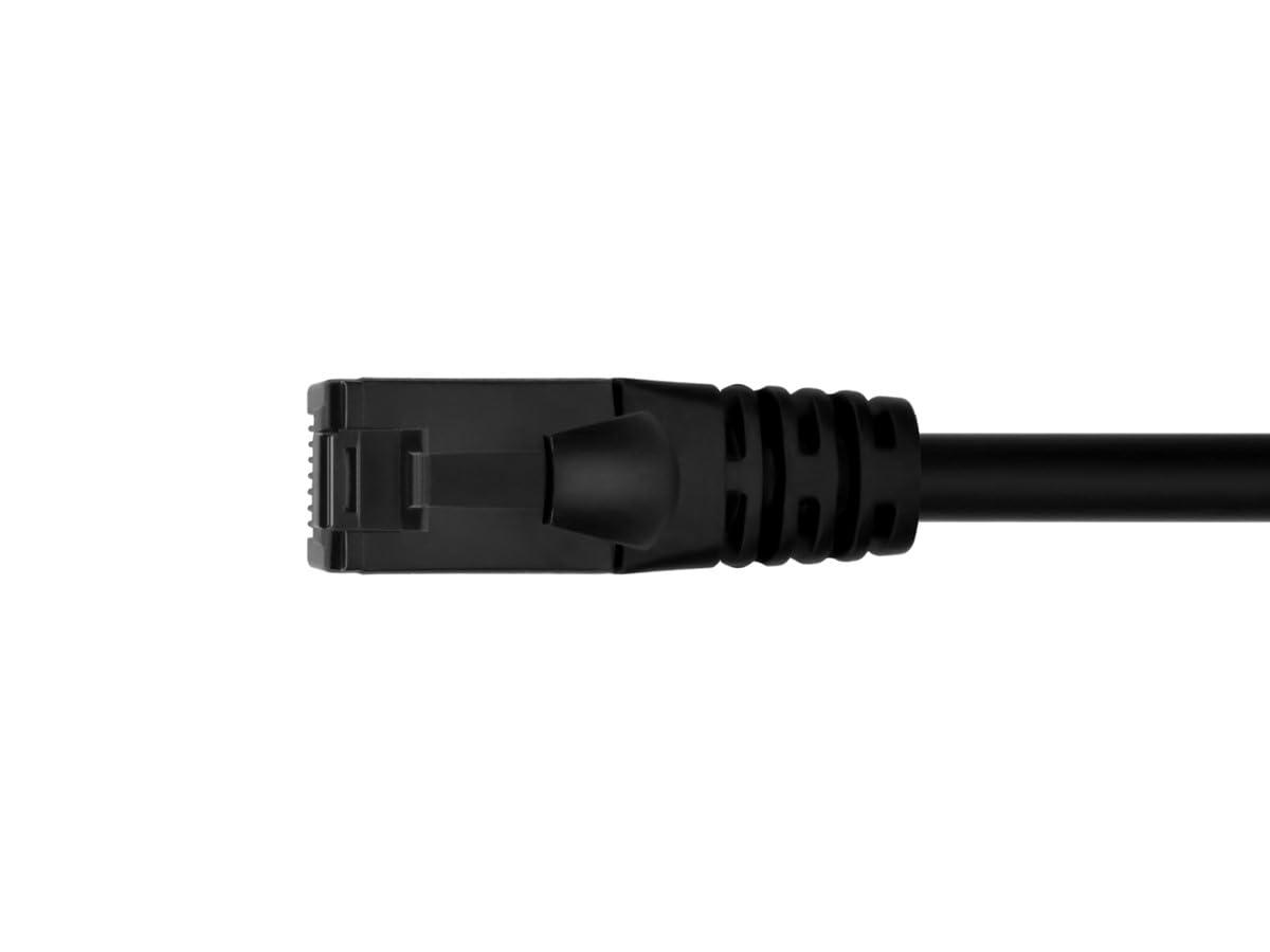 imageMonoprice Cat6A Flexible TPE Patch Cable 1 Feet Black UTP 24AWG 500MHz Pure Bare Copper Snagless RJ45 Ethernet Cable Flex Series50 Feet