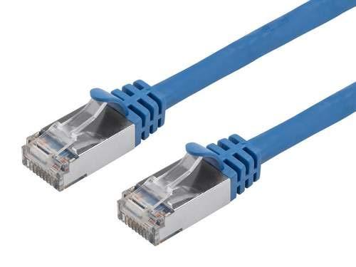 imageMonoprice Cat7 Ethernet Patch Cable Flexboot RJ45 Stranded 600Mhz SFTP CMX 26AWG 25 Feet Blue Entegrade SeriesBlack