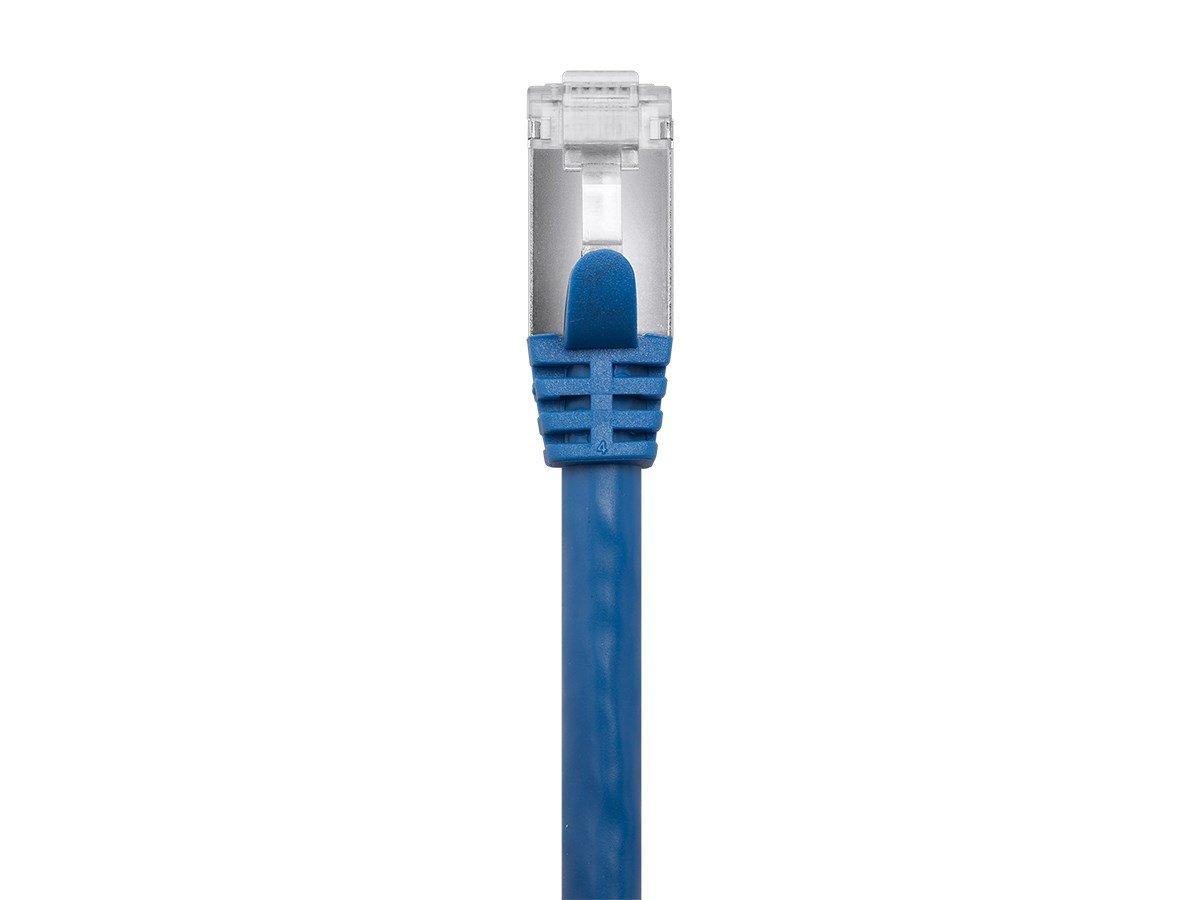imageMonoprice Cat7 Ethernet Patch Cable Flexboot RJ45 Stranded 600Mhz SFTP CMX 26AWG 25 Feet Blue Entegrade SeriesBlue