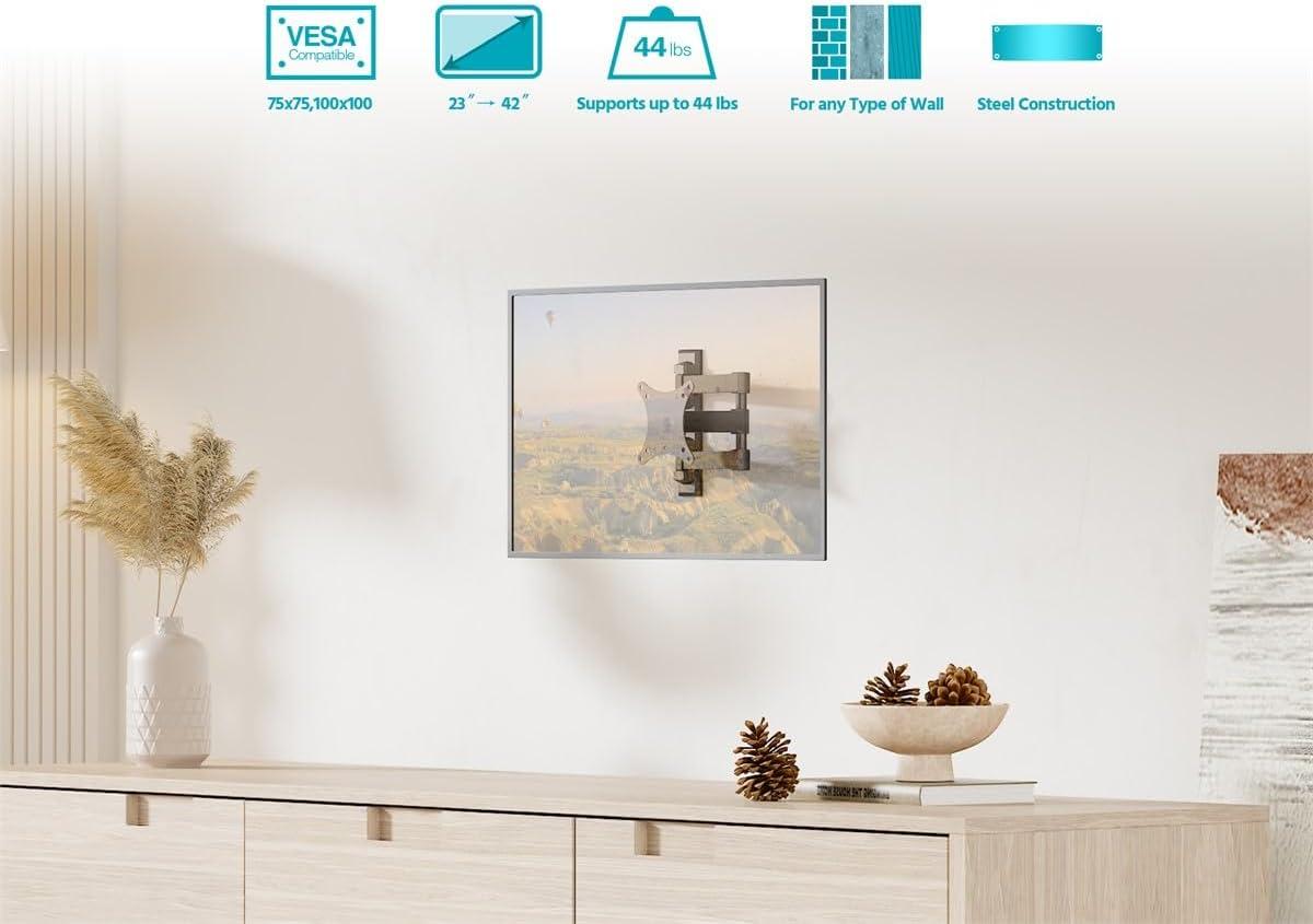 imageMonoprice Commercial Full Motion TV Wall Mount Bracket Extra Long Extension Range to 13quot for 13quot to 27quot TVs up to 33lbs Max VESA 100x100 UL CertifiedLarge