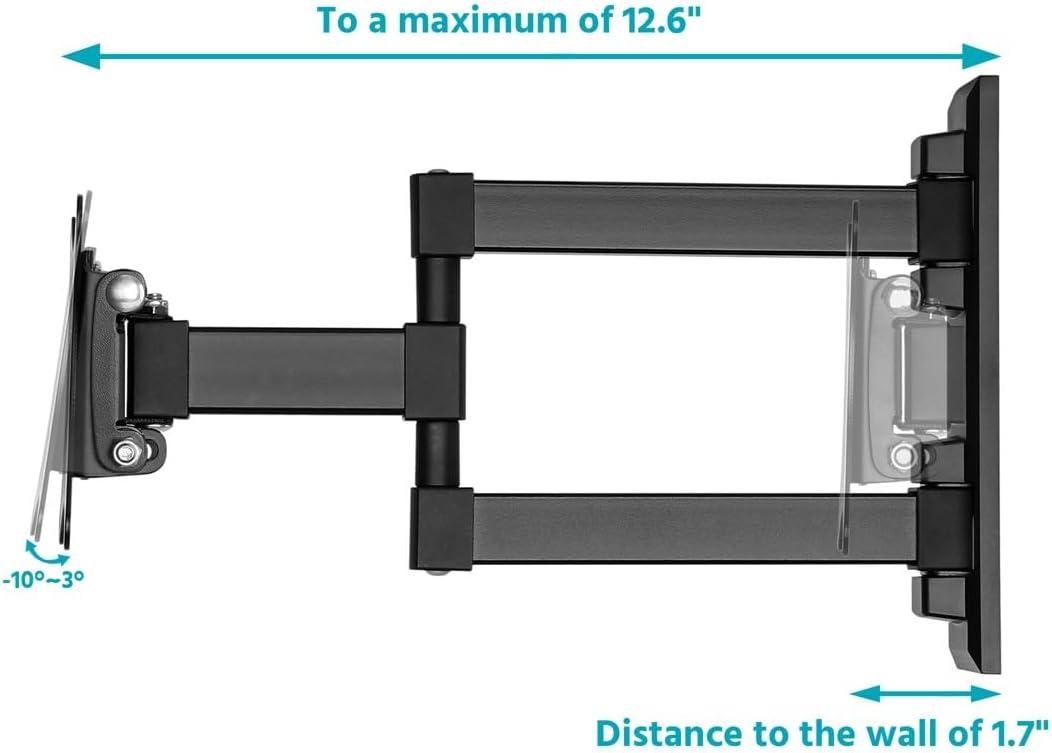 imageMonoprice Commercial Full Motion TV Wall Mount Bracket Extra Long Extension Range to 13quot for 13quot to 27quot TVs up to 33lbs Max VESA 100x100 UL CertifiedLarge