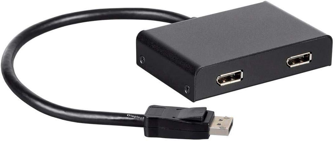 imageMonoprice DisplayPort 12 to DisplayPort MultiStream Transport MST Hub 2Port DP to DP Ideal for Digital Signage Large Video Displays in Schools 76 x 58 x 13