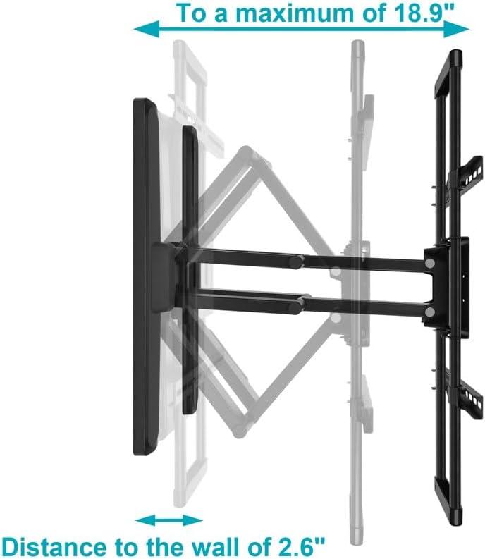 imageMonoprice Essential Full Motion TV Wall Mount Bracket Low Profile for 37quot to 80quot TVs up to 99lbs Max VESA 600x400