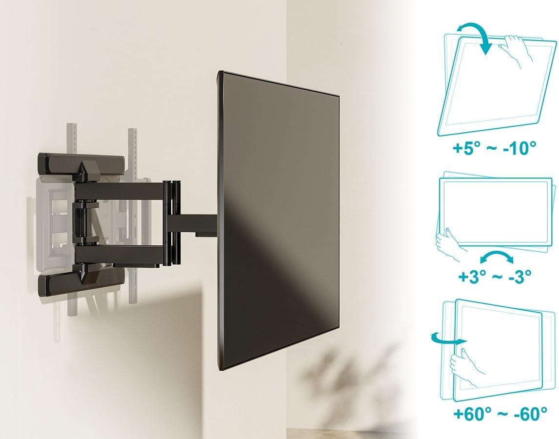 imageMonoprice Essential Full Motion TV Wall Mount Bracket Low Profile for 37quot to 80quot TVs up to 99lbs Max VESA 600x400