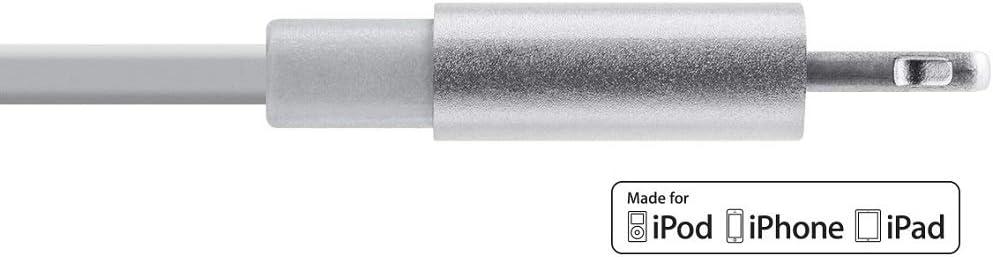 imageMonoprice Flat Apple MFi Certified Lightning to USB TypeA Charging Cable 4 Feet Black Premium SeriesWhite