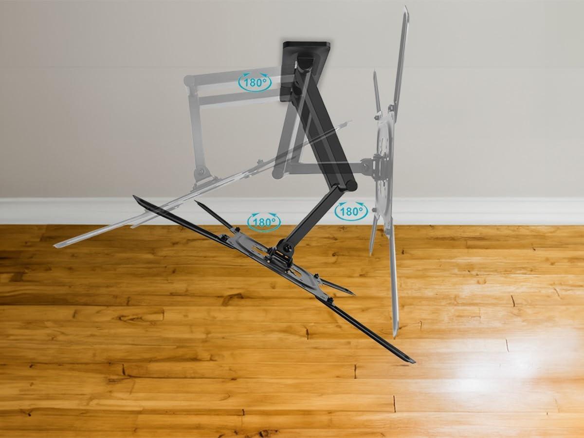 imageMonoprice Full Motion SingleStud TV Wall Mount Bracket For 23quot To 60quot TVs up to 77lbs Max VESA 400x400 Works with Concrete Brick and Wooden Studs